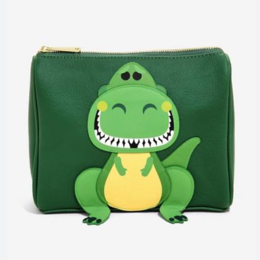 Disney Rex Toy Story Pixar Loungefly Green Pouch‎ Cosmetic Bag